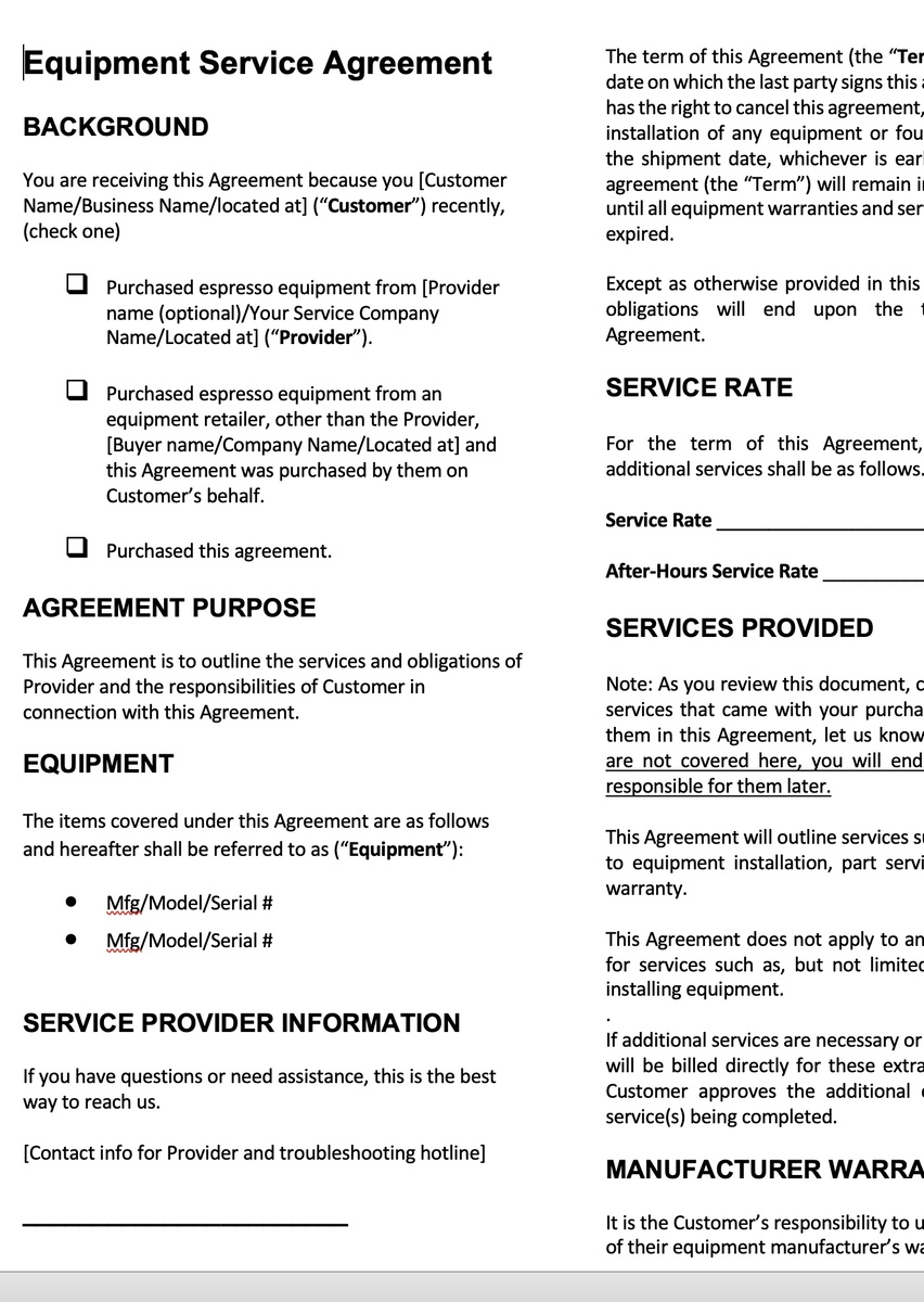 Resources Espresso Service Network